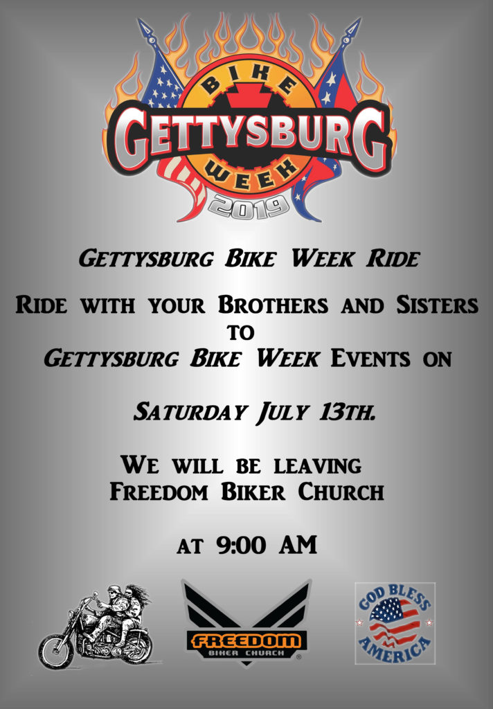 Gettysburg Bike Week Ride Freedom Biker Church, York Pa